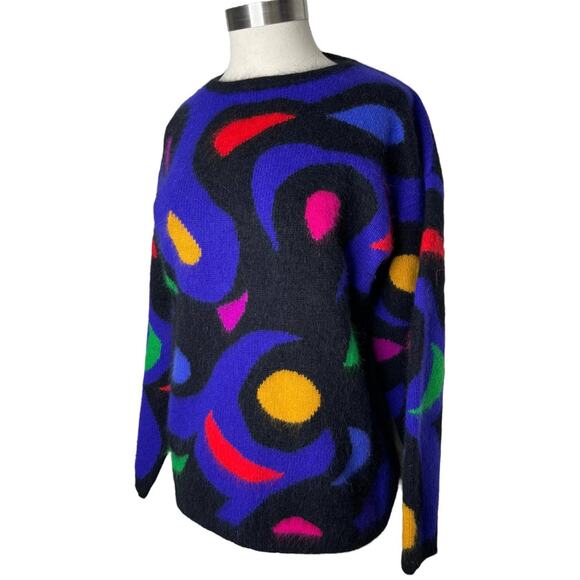 Vintage Rafaella Women's Angora and Lambswool Blend Abstract Sweater Size Medium - Picture 4 of 8